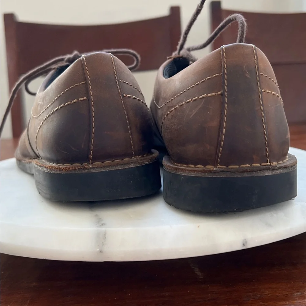Rockport Urban Edge Captoe Oxford Brown Distressed Leather Shoes Men's Size 10